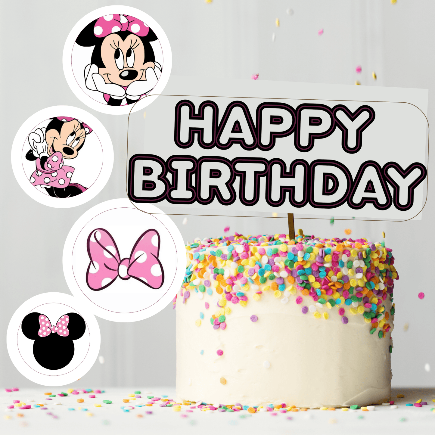 Kit Festa Minnie – Allestimento Completo da Stampare | Template Canva Modificabile (Inviti + Banner + Topper) - Sorelle Kreative