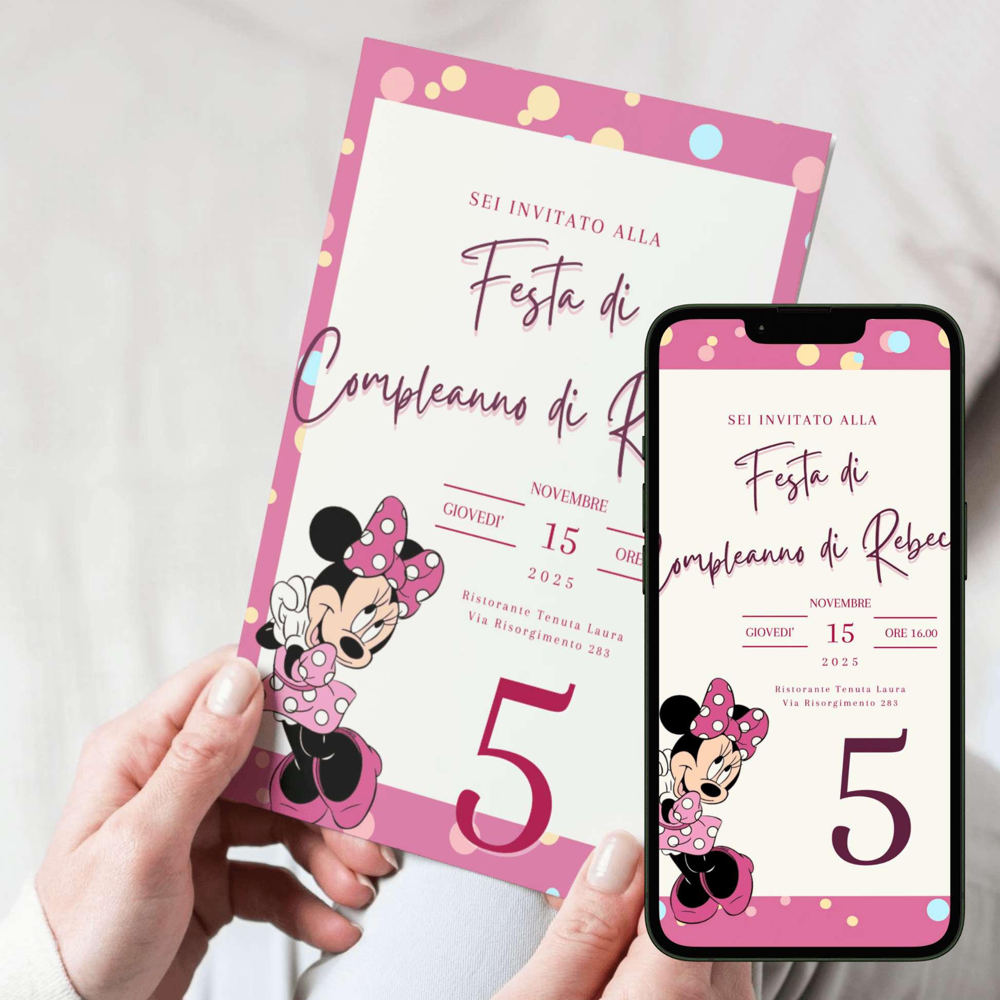Kit Festa Minnie – Allestimento Completo da Stampare | Template Canva Modificabile (Inviti + Banner + Topper) - Sorelle Kreative