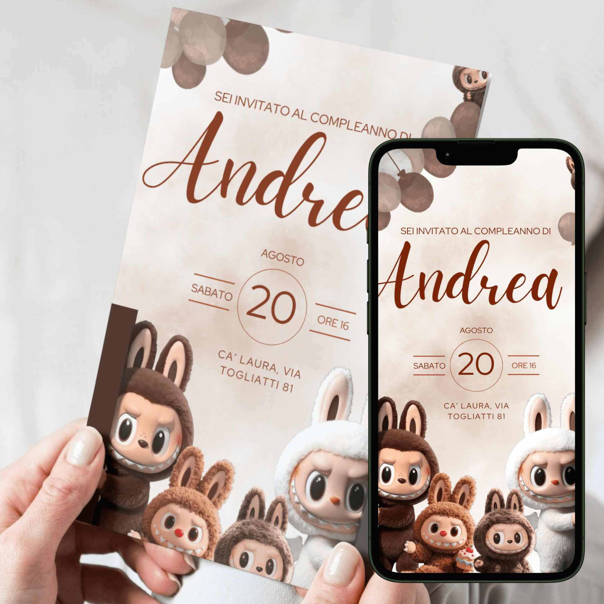 Kit Festa LaBubu – Allestimento Completo da Stampare | Template Canva Modificabile (Inviti + Banner + Topper) - Sorelle Kreative