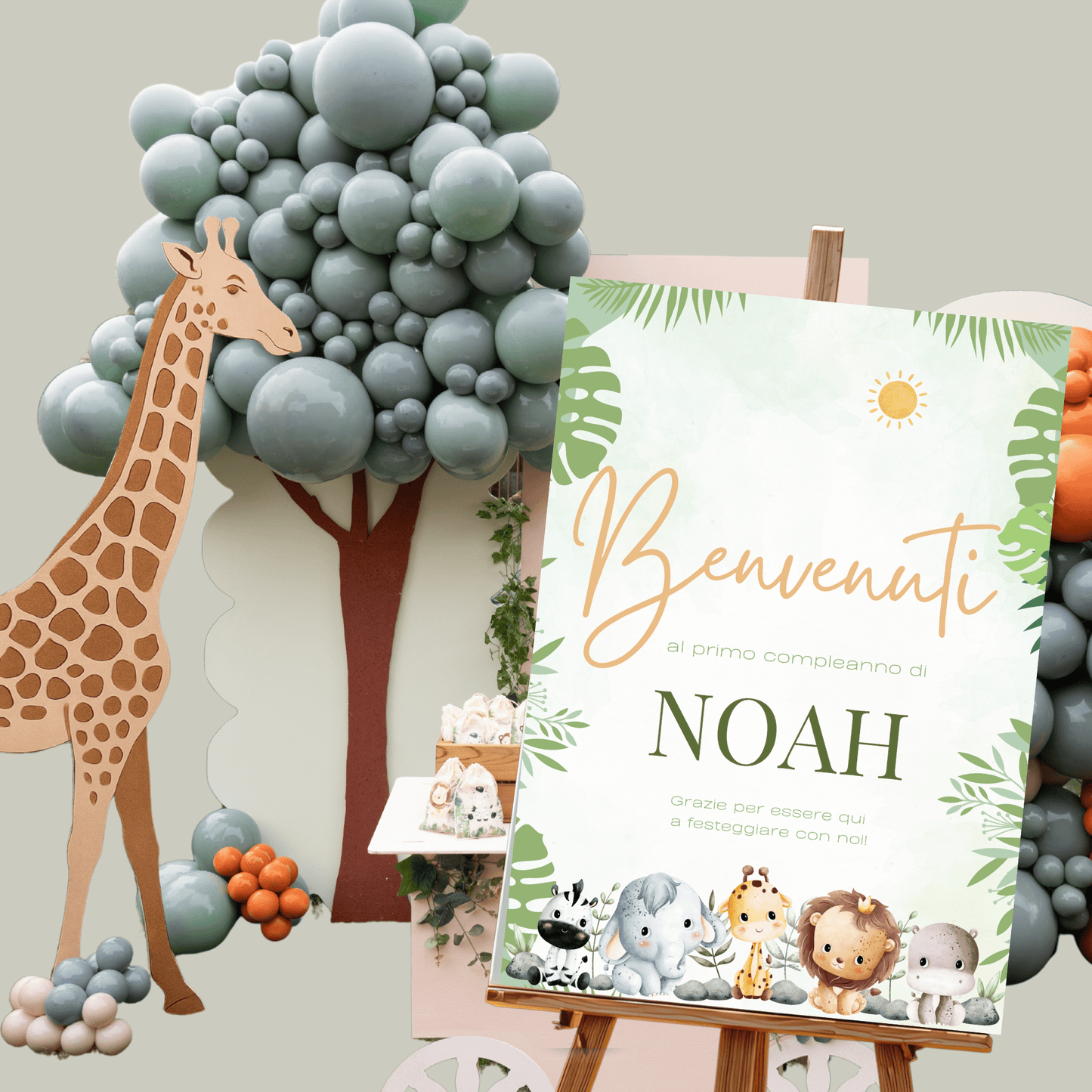Kit Festa Safari da Stampare – Compleanno Bambino – Tema Wild One – Modificabile con Canva – Invito + Decorazioni + Banner + Topper - Sorelle Kreative