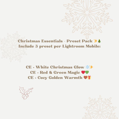 Christmas Essentials – Lightroom Preset Pack - Sorelle Kreative