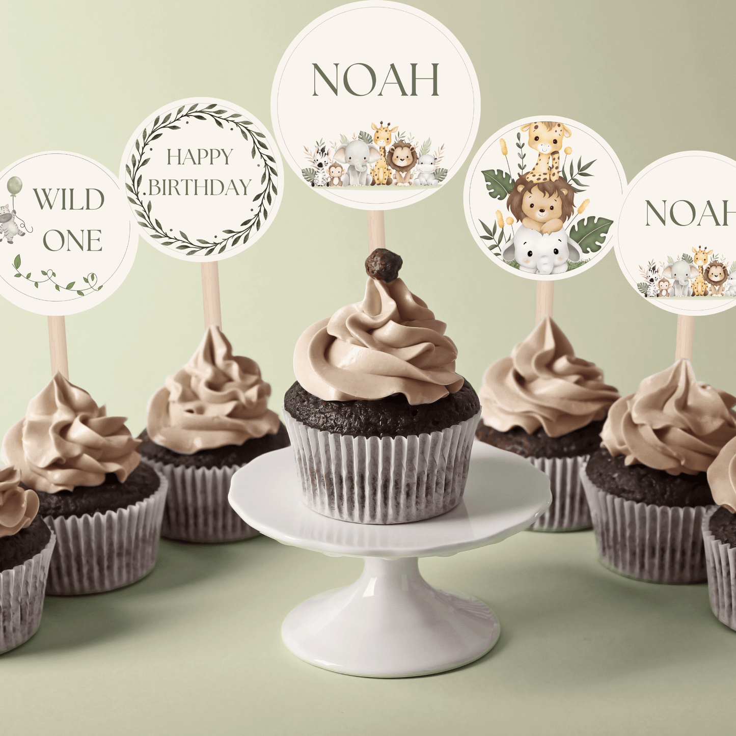 Kit Festa Safari da Stampare – Compleanno Bambino – Tema Wild One – Modificabile con Canva – Invito + Decorazioni + Banner + Topper - Sorelle Kreative