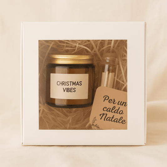 Box Candela Natalizia “Christmas Vibes” con Fiammiferi – Idea Regalo in Confezione - Sorelle Kreative