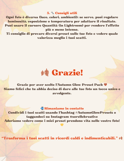 Autumn Glow Preset Pack 🍁 | 15 Lightroom Mobile Presets - Sorelle Kreative