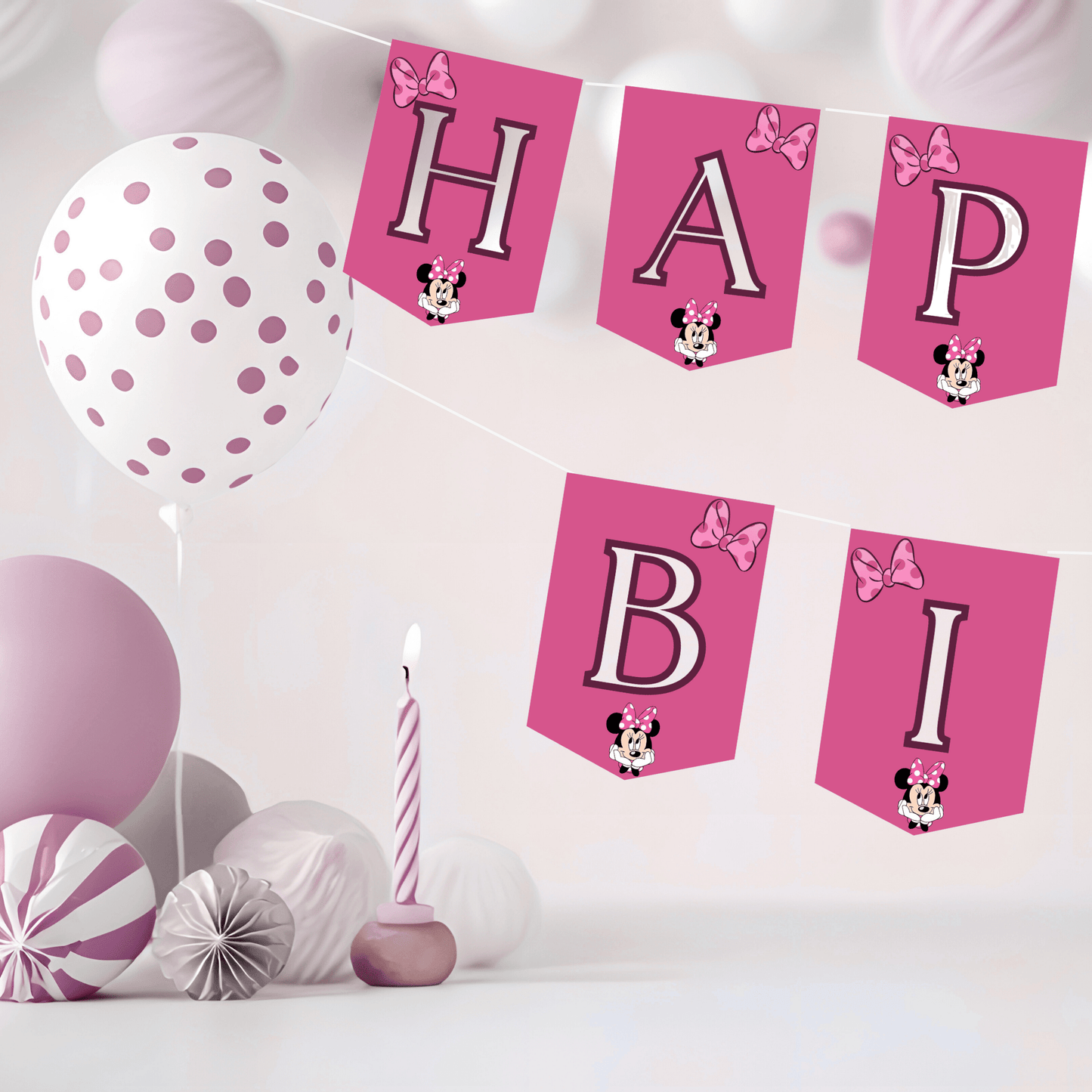 Kit Festa Minnie – Allestimento Completo da Stampare | Template Canva Modificabile (Inviti + Banner + Topper) - Sorelle Kreative