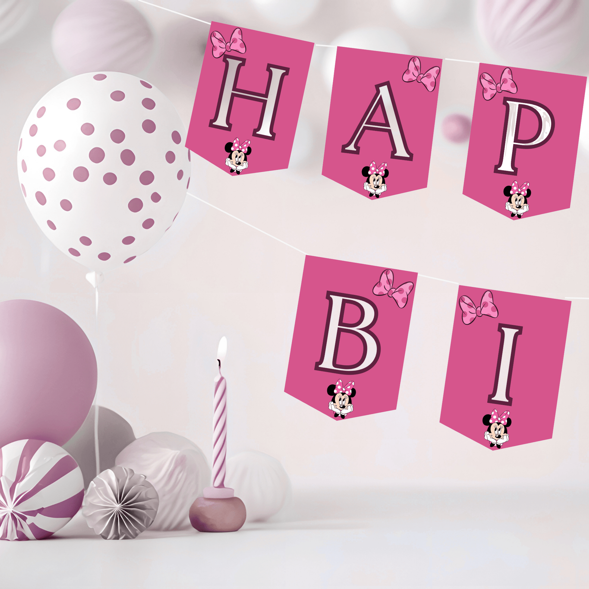 Kit Festa Minnie – Allestimento Completo da Stampare | Template Canva Modificabile (Inviti + Banner + Topper) - Sorelle Kreative