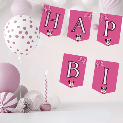 Kit Festa Minnie – Allestimento Completo da Stampare | Template Canva Modificabile (Inviti + Banner + Topper) - Sorelle Kreative