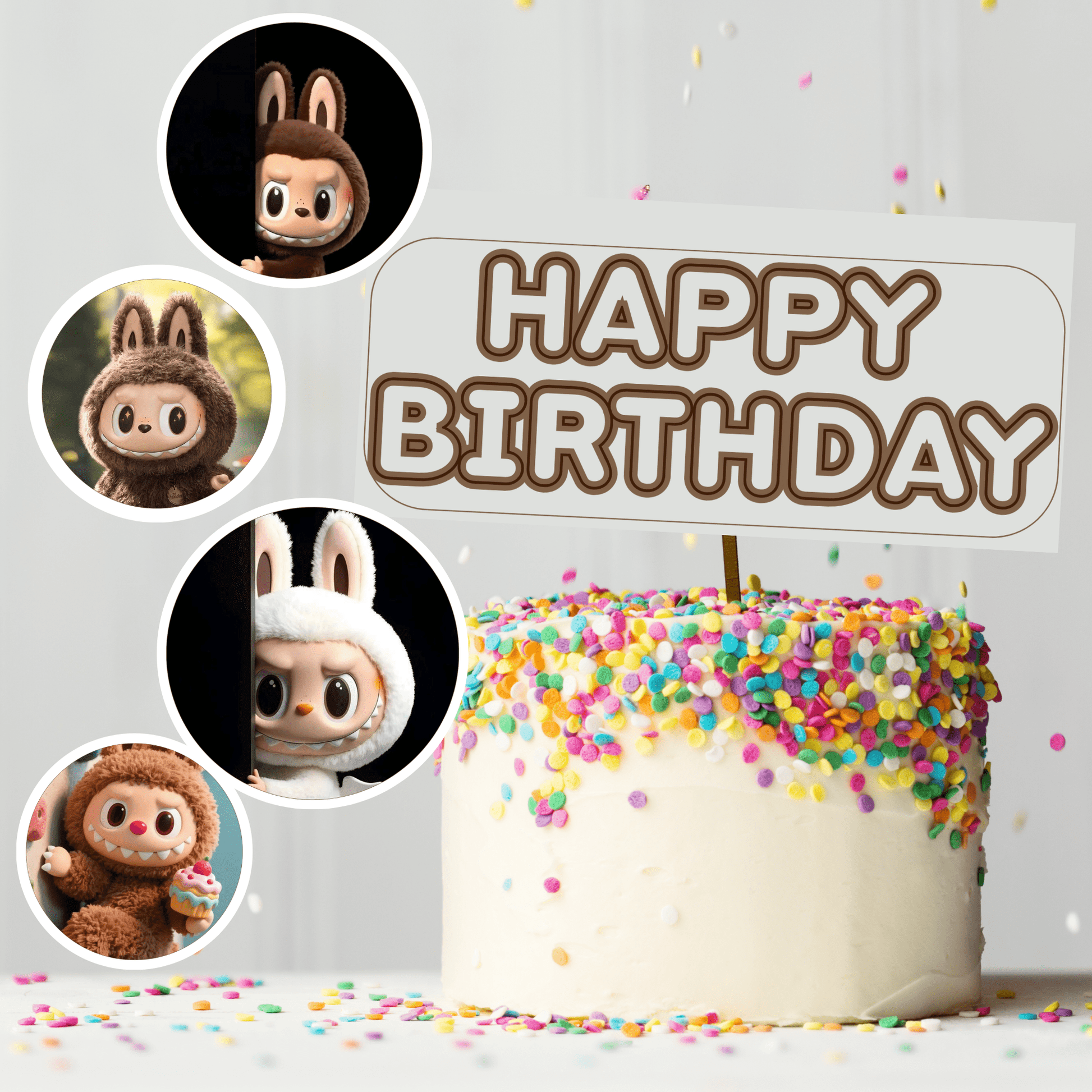 Kit Festa LaBubu – Allestimento Completo da Stampare | Template Canva Modificabile (Inviti + Banner + Topper) - Sorelle Kreative