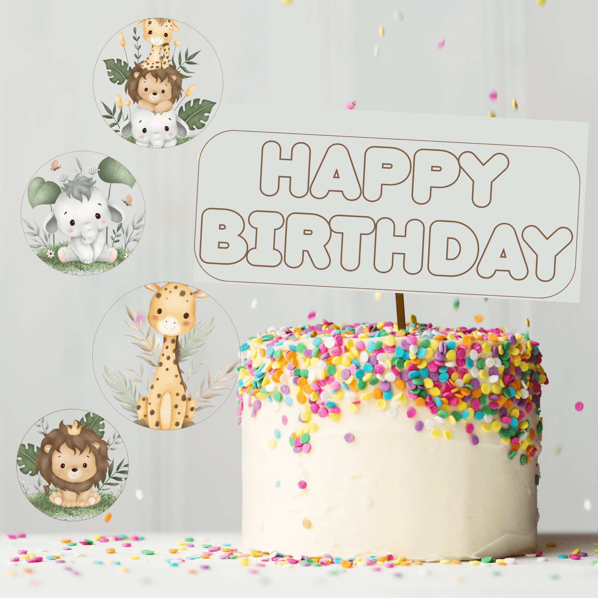 Kit Festa Safari da Stampare – Compleanno Bambino – Tema Wild One – Modificabile con Canva – Invito + Decorazioni + Banner + Topper - Sorelle Kreative
