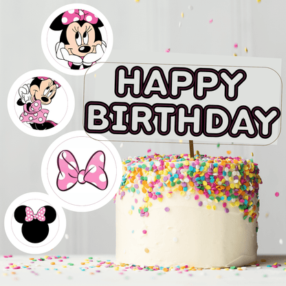 Kit Festa Minnie – Allestimento Completo da Stampare | Template Canva Modificabile (Inviti + Banner + Topper) - Sorelle Kreative