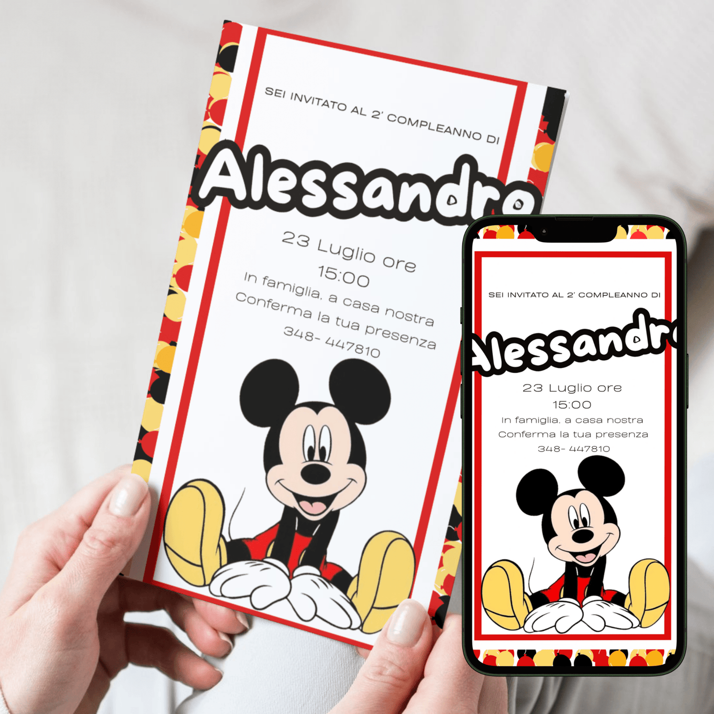 Kit Festa Topolino – Allestimento Completo da Stampare | Template Canva Modificabile (Inviti + Banner + Topper) - Sorelle Kreative