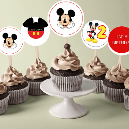 Kit Festa Topolino – Allestimento Completo da Stampare | Template Canva Modificabile (Inviti + Banner + Topper) - Sorelle Kreative