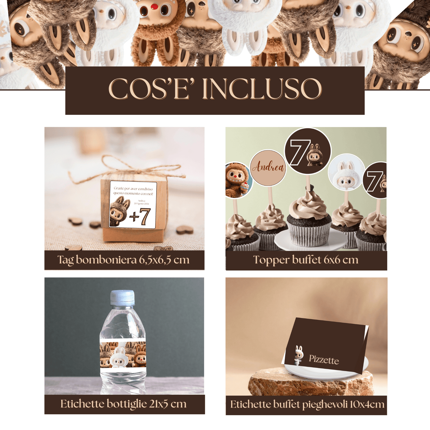 Kit Festa LaBubu – Allestimento Completo da Stampare | Template Canva Modificabile (Inviti + Banner + Topper) - Sorelle Kreative