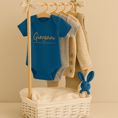 Cesta Nascita Personalizzata – Regalo Neonato con Body, Salopette, Accessori e Prodotti Naturali - Sorelle Kreative