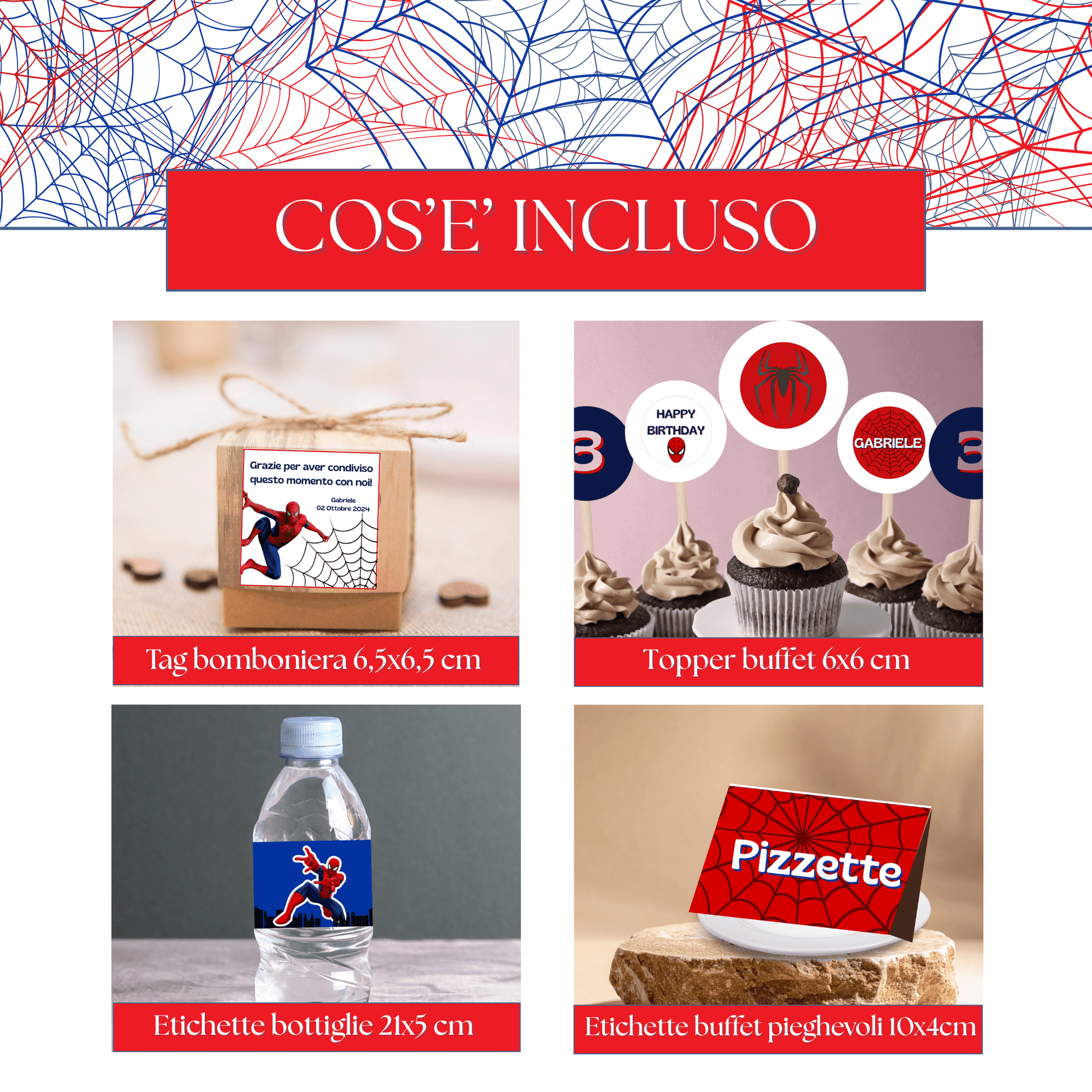 Kit Festa Spider - Man – Allestimento Completo da Stampare (Modelli Canva Editabili) - Sorelle Kreative