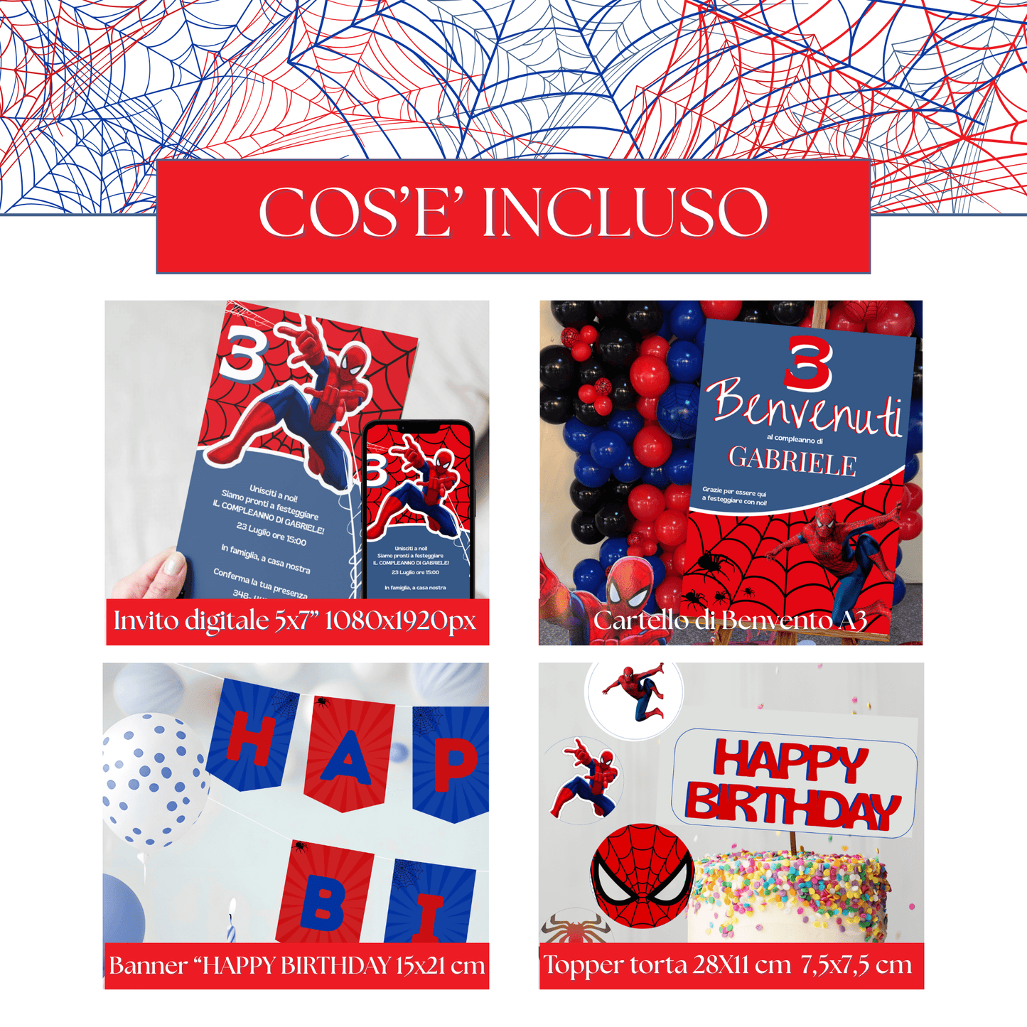 Kit Festa Spider - Man – Allestimento Completo da Stampare (Modelli Canva Editabili) - Sorelle Kreative